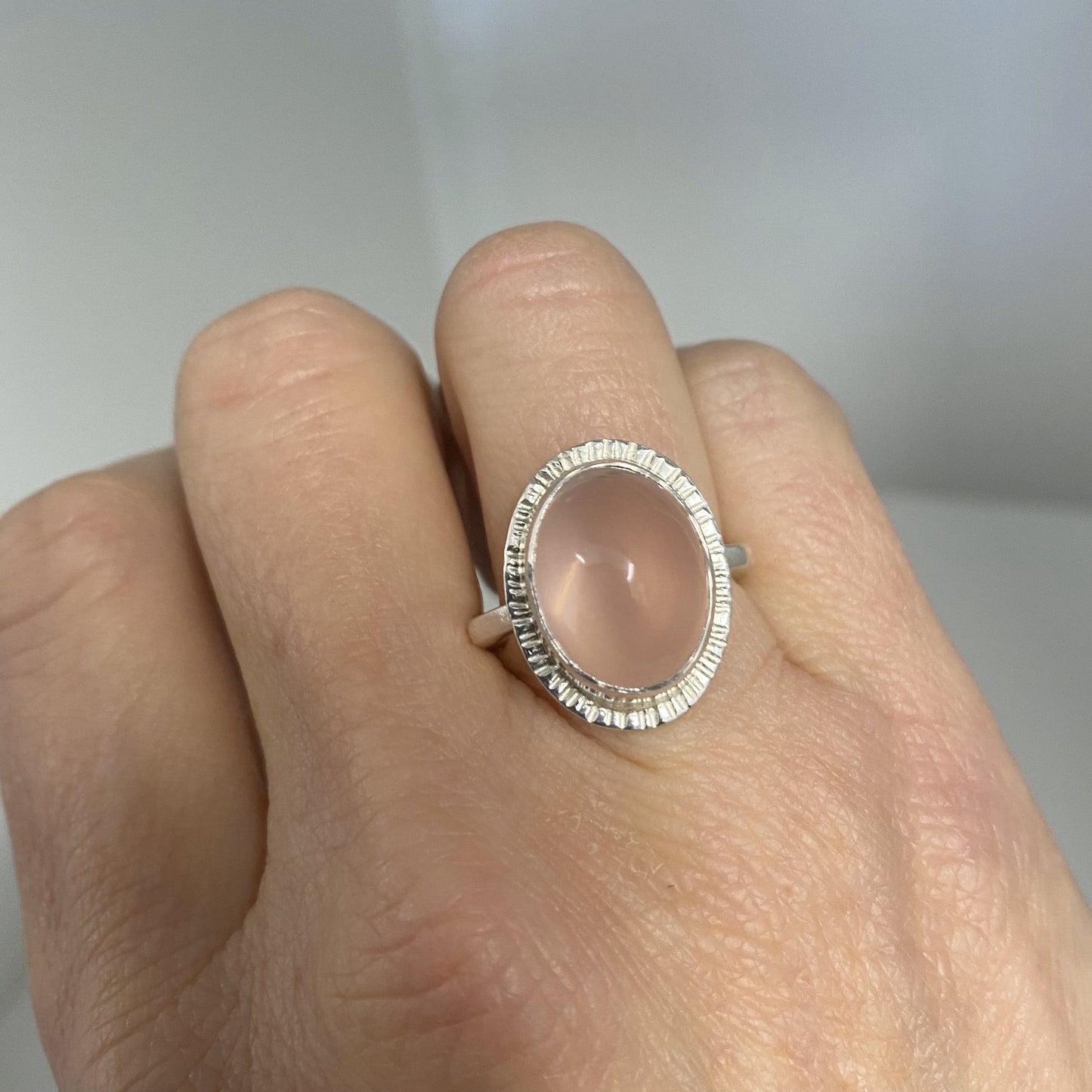 Rose Quartz Cabochon Ring