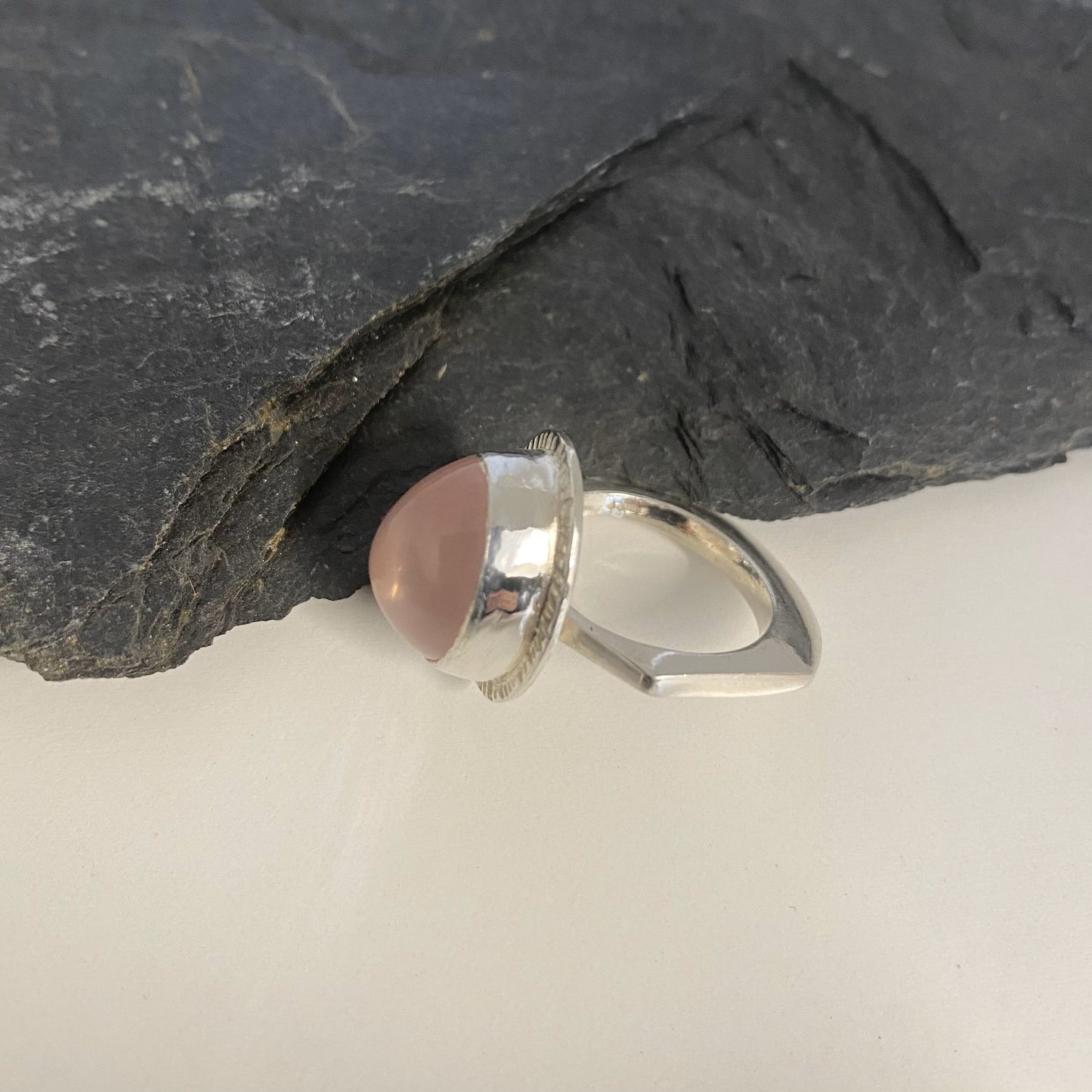 Rose Quartz Cabochon Ring